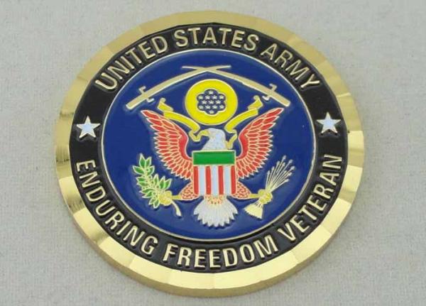 Personalized Coins By Brass Die Struck For Enduring Freedom Veteran And Diamond