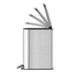 Foot Pedal Stainless Steel Bathroom Trash Can 3L 5L Soft Close Rectangle Waste