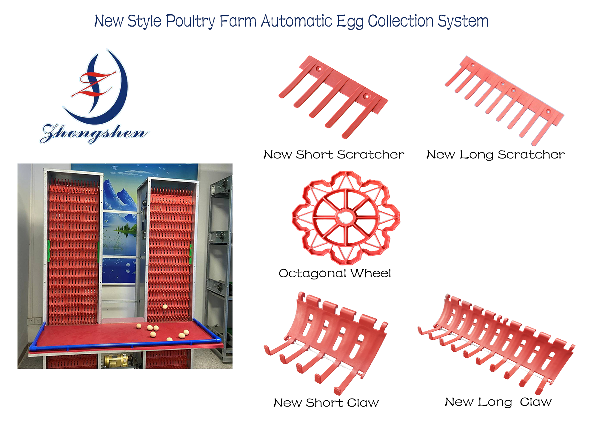 Automated Egg Collection Machine Parts Egg Collection Claw Fastener 15cm