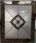 Patina and brass came decorative glass for wooden door 25.4MM thickness