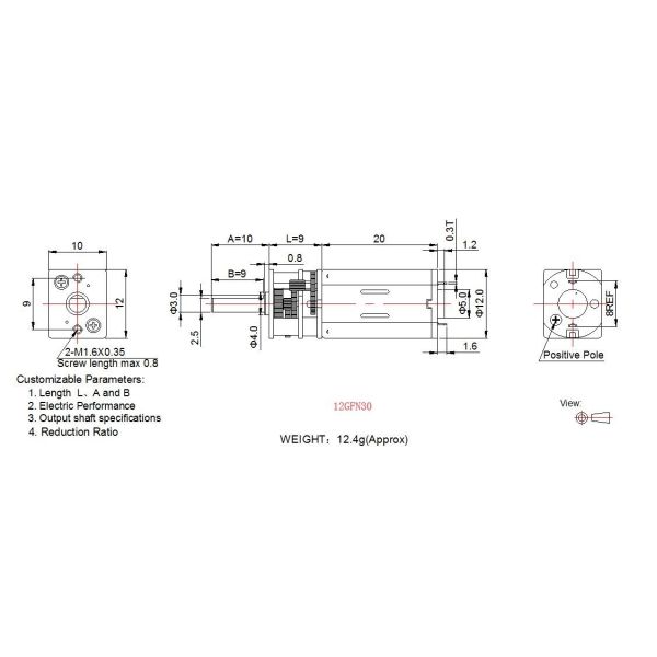 12mm Door Lock Motor Metal Spur Gearbox N10 N20 N30 Dc Motor With Encoder
