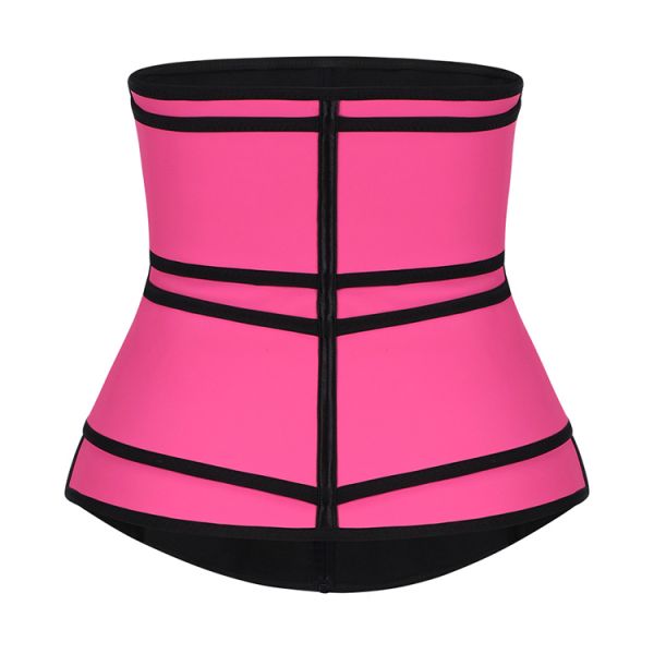 HEXIN Zipper Front Compression Double Belt Neoprene/Latex Waist Trainer for Women Shapers