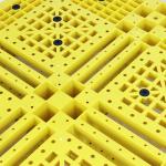 Lightweight HDPE Grid Pallet Yellow Plastic Pallets 120x100x15cm