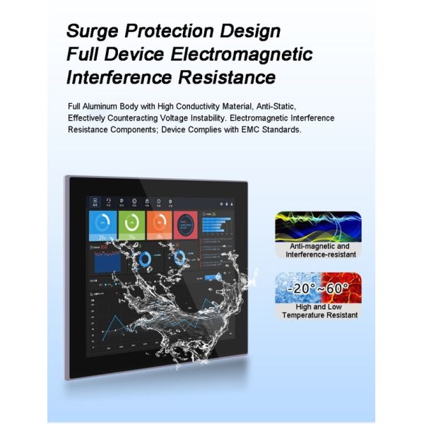 IP65 21.5 Inch Vandal-Proof Rugged PC for Windows Linux All in One Industrial Control Monitoring Capacitive Touchscreens