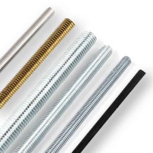 Wholesale Brass Carbon Stainless Steel 304 316 A2 A4 Gr 4.8 8.8 Plain Black Zinc Plated HDG DIN975 DIN976 Threaded Rod M4-M48 from china suppliers