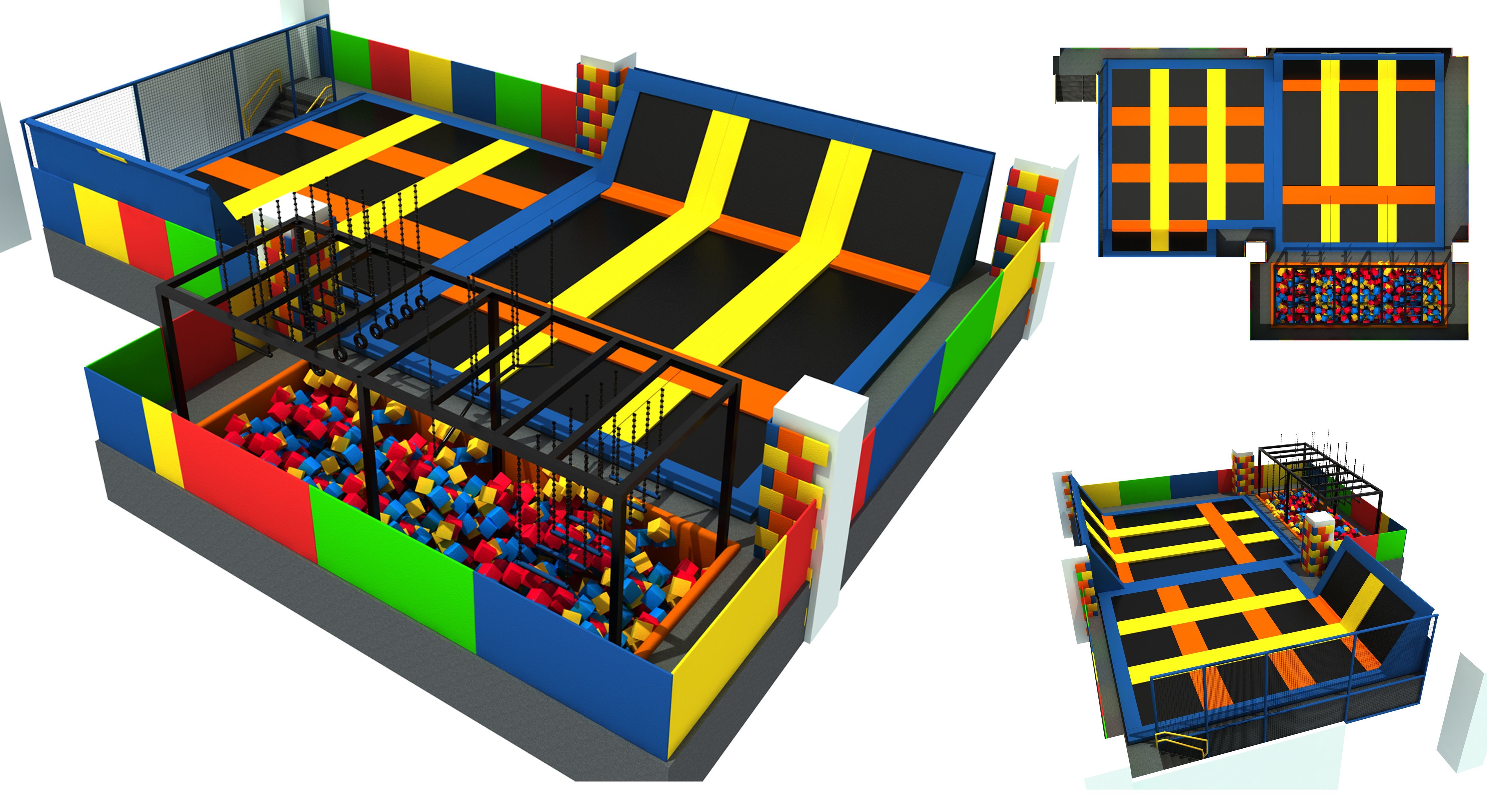 203M2 Having Fun Trampoline Park Indoor on Holiday Children Trampoline Park Fashion Style
