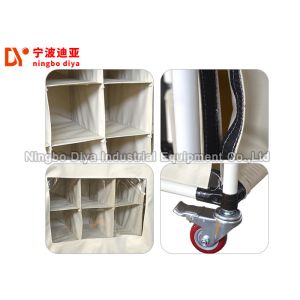 Simple Operation Canvas Lean Trolley / Stainless Steel Storage Trolley