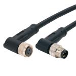 Straight Angled 1.5A Solder M8 Waterproof Connector Plastic Vertical 22AWG