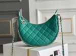 Black Chain Mini Sling Bag Branded Chanel Hobo Handbag Calfskin Leather