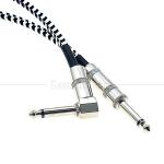 3M Right Angle Braided Metal 6.35mm 1/4 TS Jack Audio Electric Guitar Effect