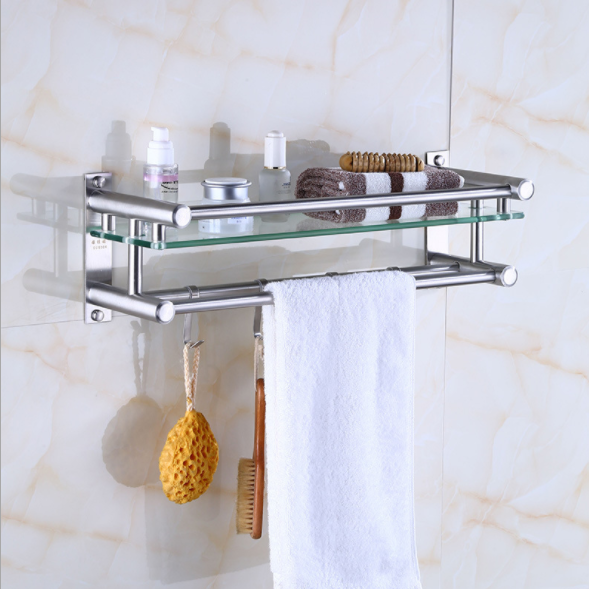 Morden Bathroom Hardware Accessories Rectangular Rack Wall Mounted