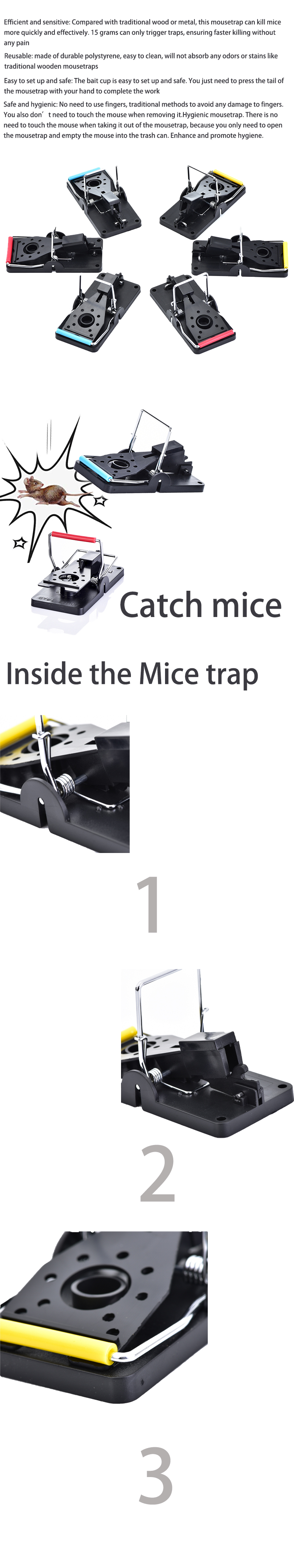 Outdoor Indoor Use Rodent Pest Control New Materials Strong Spring Mouse Rat Mice Killer Snap Trap