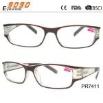 Women's hot sale style reading glasses,made of plastic,spring hinge, temple a
