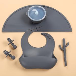Wholesale 6PCS Color Matched Silicone Feeding Sets Dishwasher Safe For Toddler from china suppliers