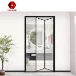 Accordion Double Glazed Aluminium Glass Folding Doors Thermal Insulation