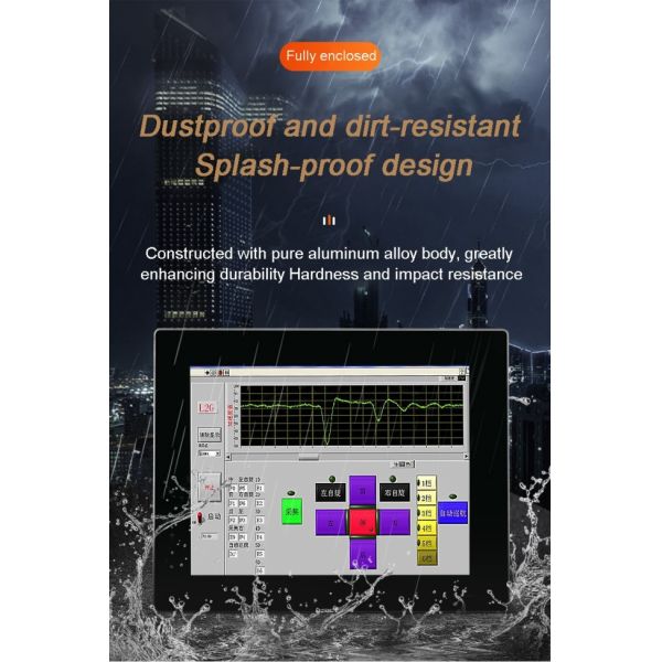 Embedded 15.6'' Capacitive Rear-mount Touchscreen with IP68/69K Waterproof Industrial Fanless Monitor Panel Pc
