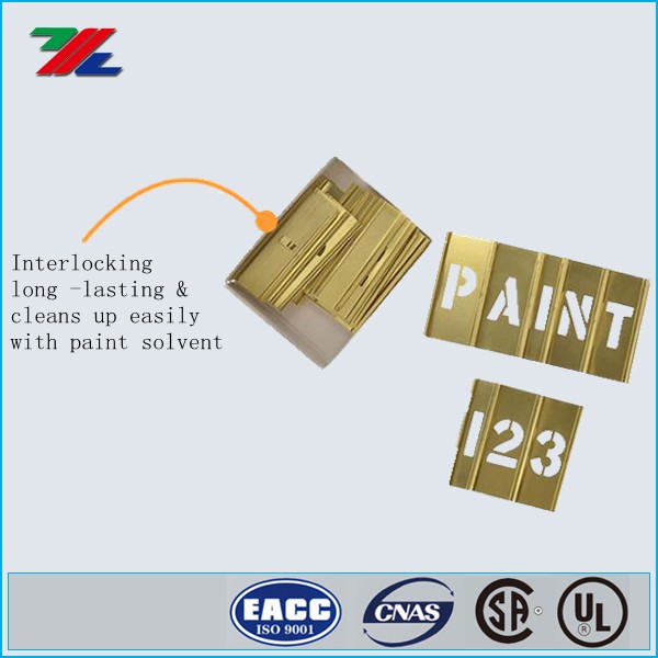 Brass Adjustable Interlocking Alphabet Stencils Waterproof Scratch Resistant
