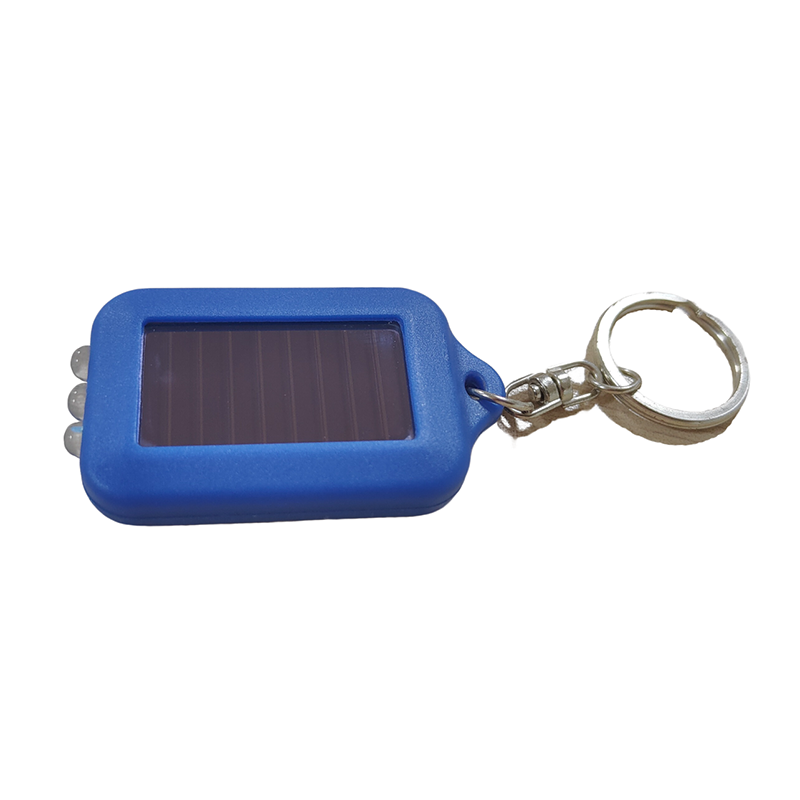 Customized Colorful Solar Key Ring Three Led Light Solar Power Keychain