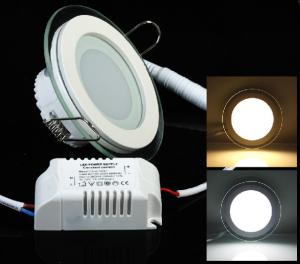 Wholesale 6W DIY design Flat led lighting glass and aluminum fixture of panel light 100mm from china suppliers