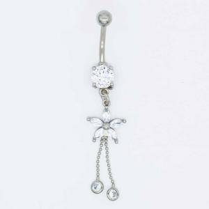 Wholesale 12mm Tassel Silver Belly Button Piercing Round Diamond 316 Stainless Steel Body Jewelry from china suppliers