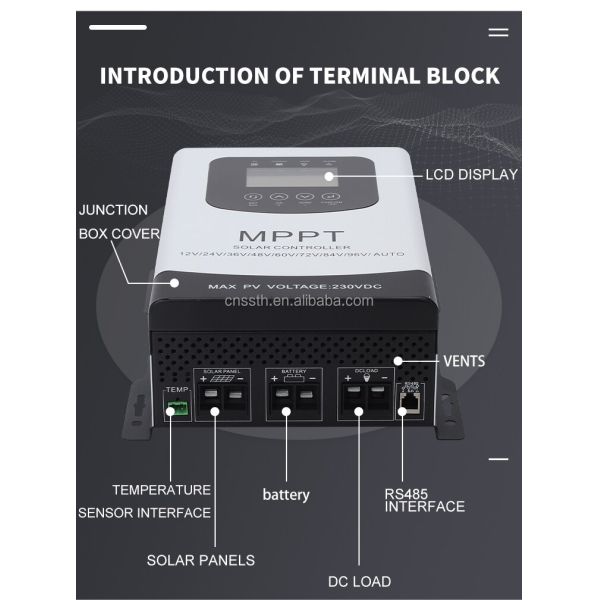 13800W 60A MPPT Solar Controller For 12V 24V 36V 48V 60V 72V 84V 96V Inverter System