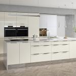 Modern Style Melamine Board Kitchen Cabinet Set for Luxury Smart Wood Apartment