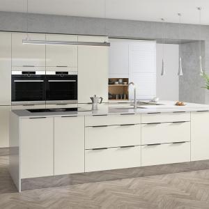 Wholesale Upgrade Your Kitchen with Top Veneer and Lacquer Finish Modern White Island Cabinets from china suppliers