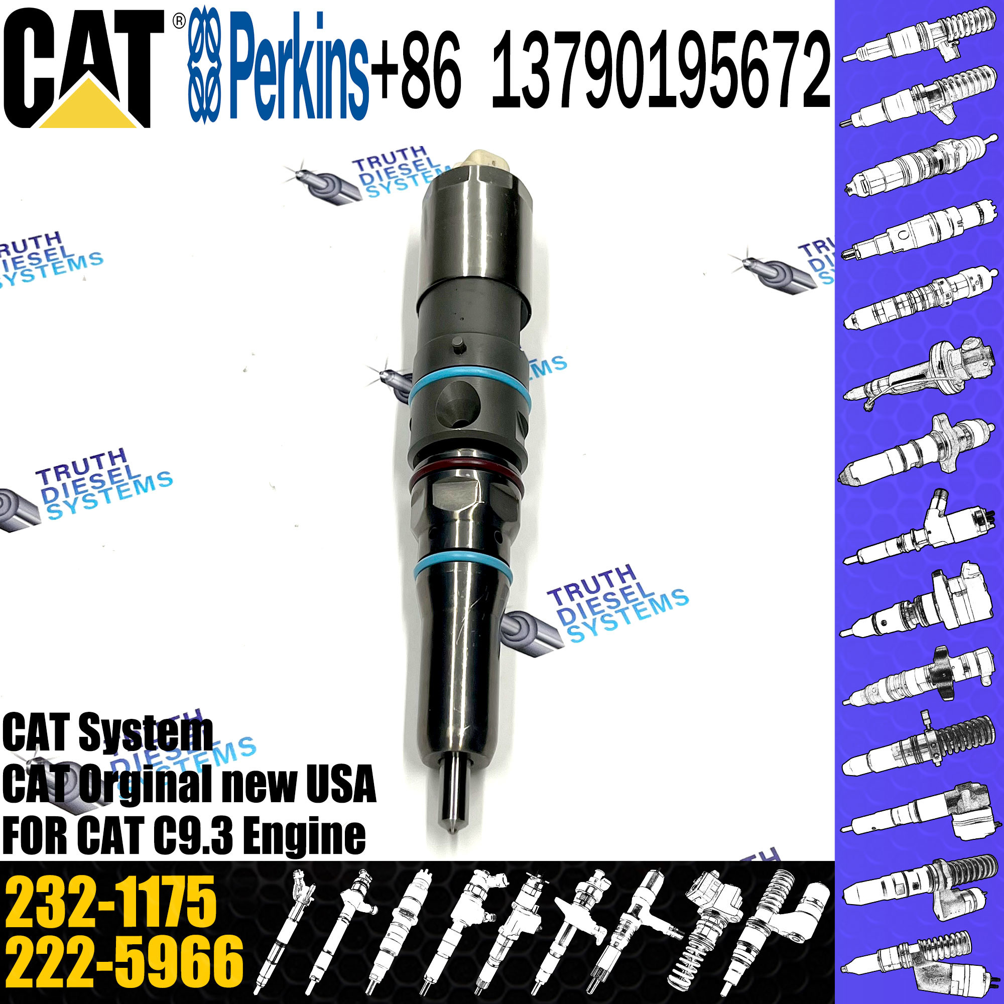 Fuel Injector 232-1175 20R-5079 20R-1318 173-9268 198-7912 460-8213 342-5487 417-3013 For C9.3 Engine