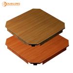 Fireproof Suspended Aluminum / Aluminium Clip In Ceiling Wooden Color Acoustic