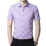Formal Men's Short Sleeve Business Shirt Solid Color Office Tops Button Down OEM