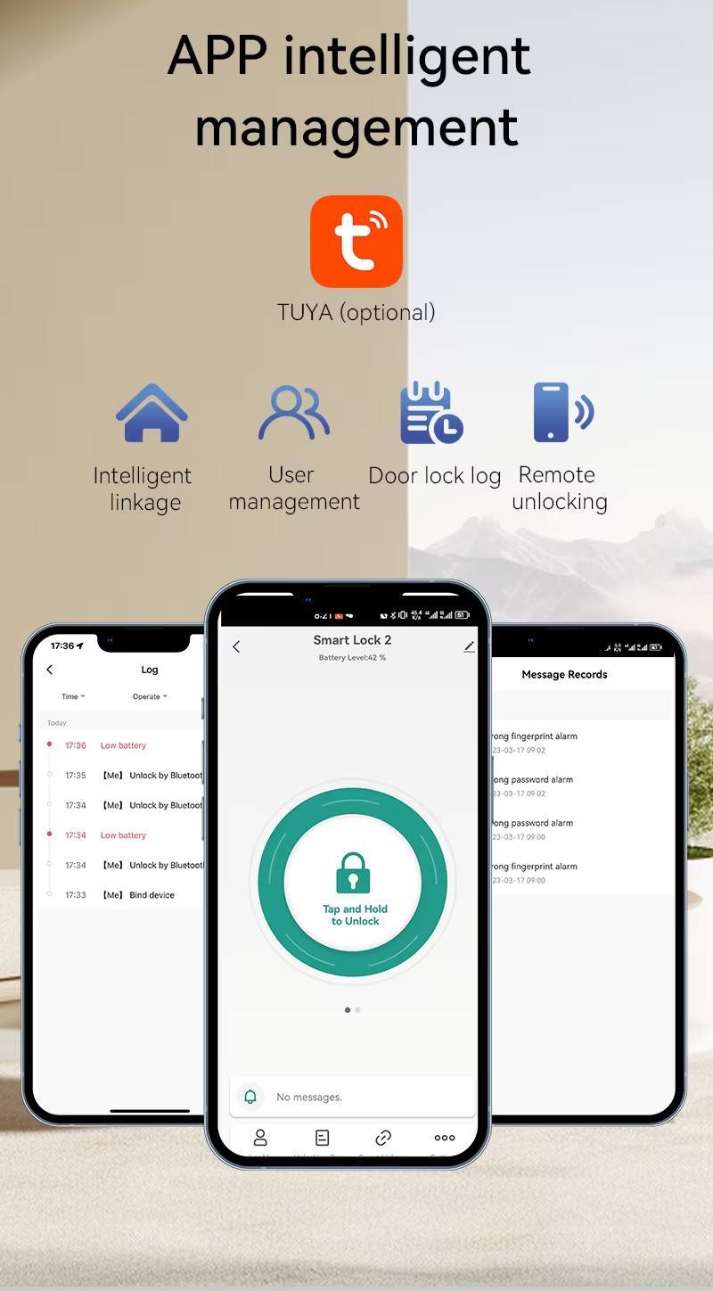Tuya Smart Door Lock D7 with Fingerprint for 40-90MM Doors