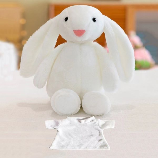 DIY 30cm Sublimation Stuffed Animals Easter Bunny Plush Toy With Customizable T Shirt