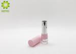Pink Plastic Lipstick Tube Container , Round Empty Lipstick Cases Inner Cup 12