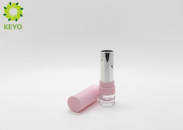 Pink Plastic Lipstick Tube Container , Round Empty Lipstick Cases Inner Cup 12