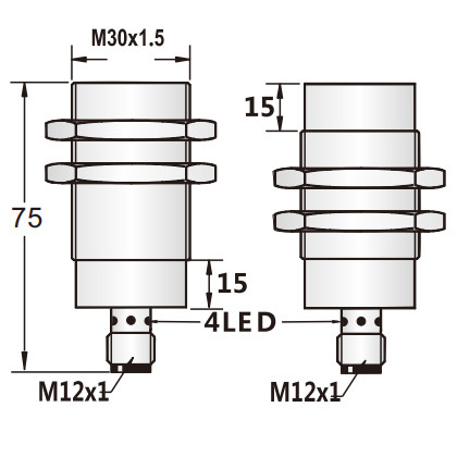 SR-SL-C30 Anti Impact Proximity Sensor M30 Proximity Inductive Switch FCC