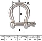 Precision Casting Technology AISI304 316 Stainless Steel Us Type Bow Shackle