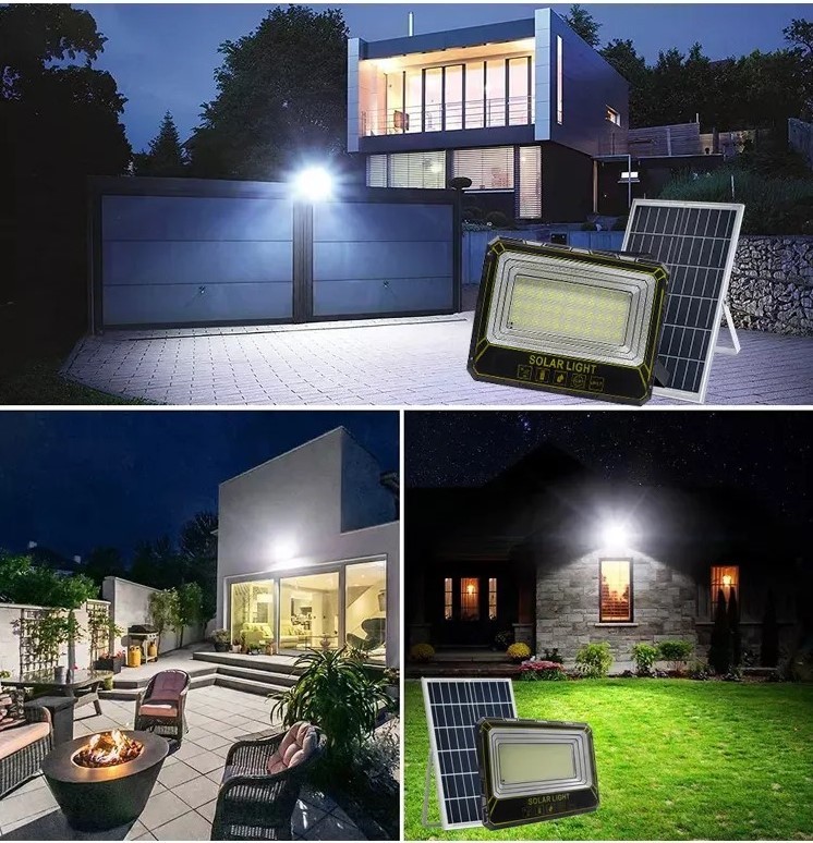 Solar 100w LED Flood Light 2800lm Solar Powered Exterior Flood Lights