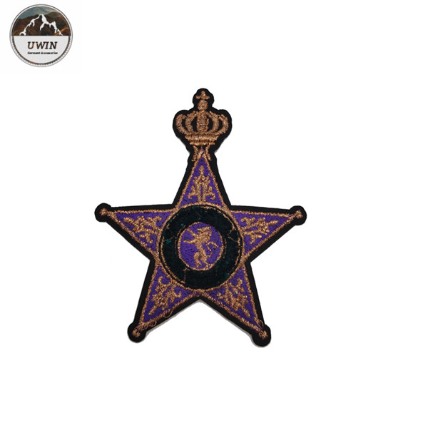 Luxurious star shape 3D Embroidery Patches Changeable Color non pollution