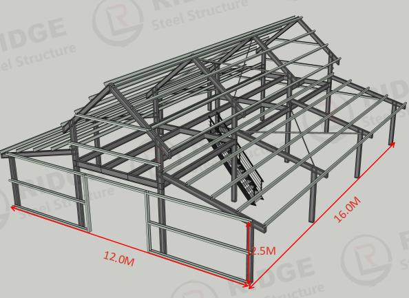 Steel Structure Light Workshop Building with Welding Cutting Bending Services