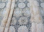 White Cotton Polyester Lace Fabric Thick Geometric Burnout Lace for Dress