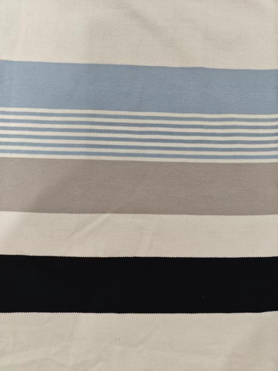 Easy To Care For Healthy And Breathable And Sweat-Absorbent Striped Knit Fabric For Polo Shirt
