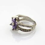 Designer Jewelry Sterling Silver with Yellow Cubic Zircon Flower Gemstone Ring