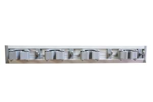 Wholesale Commercial Wall Mounted 4 Slot Mop And Broom Handle Holder Organizer With 4 Hooks from china suppliers