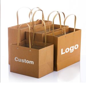 Wholesale Household Storage Bags Custom Logo Kraft Paper Bag with Disposable Patch Handle from china suppliers