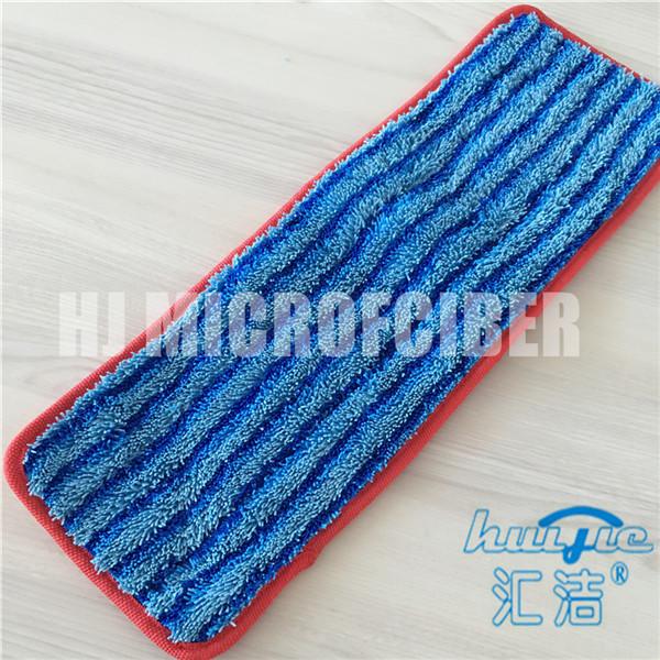 Household Microfiber Wet Mop Pads square blue stripe twist hard silk wet flat