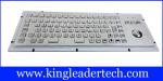 Brushed Metal Kiosk Stainless Steel Panel Mount Keyboard With Optical Trackball
