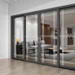 Stainless Steel Screen Netting Tempered Glass Entrance Window Door for Sound