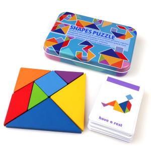 Wholesale 3D Wooden Pattern Animal Jigsaw Puzzle Colorful Tangram Toy Kids Montessori Early Education Sorting Games Toys Children from china suppliers