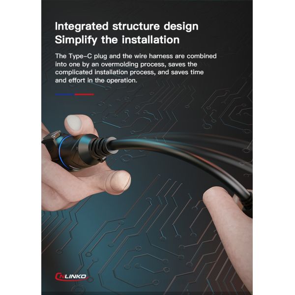 Cnlinko Manufacturer LP16 Industrial Waterproof Fast Transfer Data USB Type c Connector Male Usb Type c Female Connector