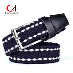 Female Plaid Woven Cloth Belt Retro Hand Grey Blue And Black Color